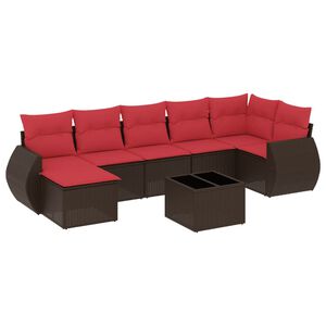 vidaXL Ensemble de canap&eacute; de jardin 8 pcs avec coussins marron r&eacute;sine tress&eacute;e