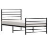 vidaXL Cadre de lit métal sans matelas avec pied de lit noir 75x190 cm