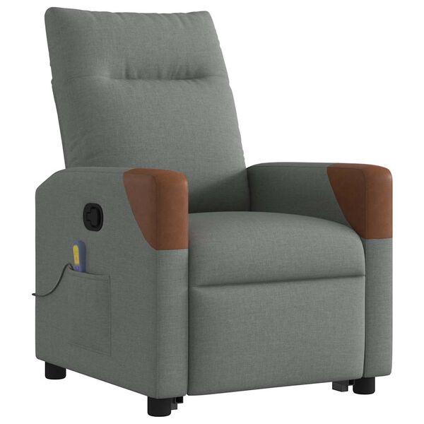 vidaXL Fauteuil de massage inclinable Gris foncé Tissu