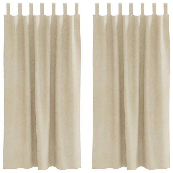 vidaXL Rideaux occultants 2 pcs Crème 140 x 175 cm Velours