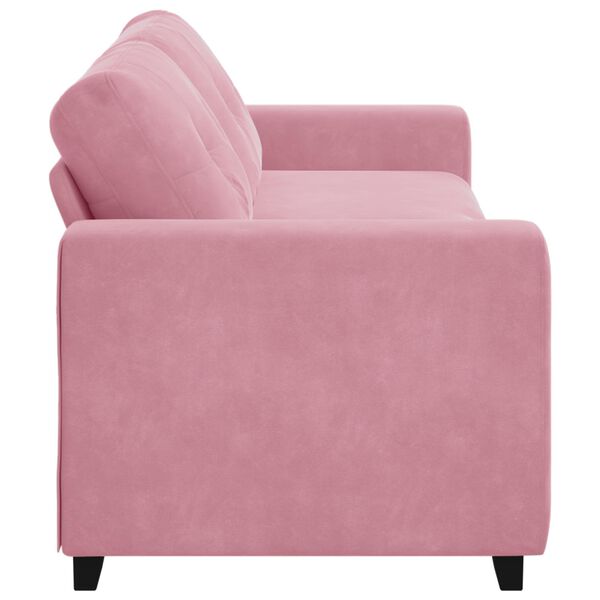vidaXL | Sofa 3 places | avec coussin Rose Velours