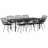 vidaXL Ensemble de salle &agrave; manger pour jardin 9 pcs Noir