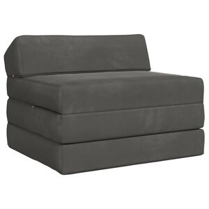 vidaXL Canap&eacute;-lit pliable Gris fonc&eacute; 200 x 70 x 10 cm Velours