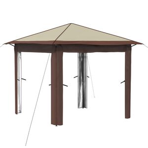 vidaXL Abri de jardin sans paroi 2,6 x 2,6 m Cr&egrave;me et marron
