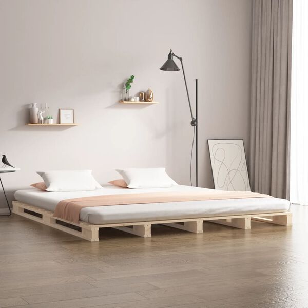 vidaXL Lit de palette 120x190 cm Bois pin massif Petit Double