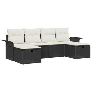 vidaXL Ensemble de canap&eacute; de jardin avec coussin 6 pcs Poly rotin