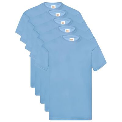 Fruit of the Loom T-shirts originaux 5 pcs Bleu clair S Coton