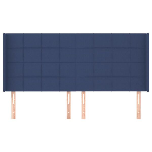 vidaXL T&ecirc;te de lit avec oreilles Bleu 203x16x118/128 cm Tissu