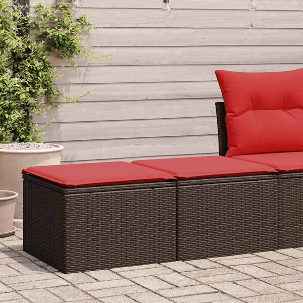 vidaXL Salon de jardin avec coussins 2pcs marron r&eacute;sine tress&eacute;e acacia