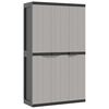 vidaXL Armoire de rangement d'ext&eacute;rieur gris et noir 97x37x165 cm PP