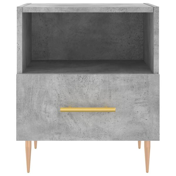 vidaXL Table de chevet gris b&eacute;ton 40x35x47,5 cm bois d&rsquo;ing&eacute;nierie