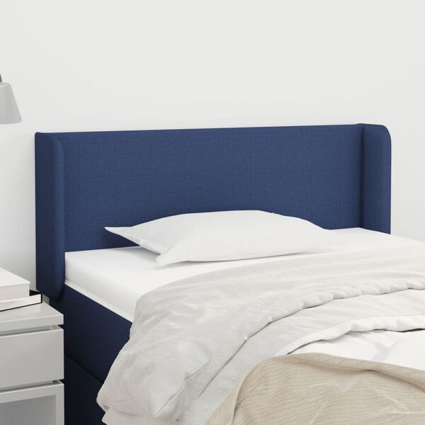 vidaXL T&ecirc;te de lit avec oreilles Bleu 93x16x78/88 cm Tissu