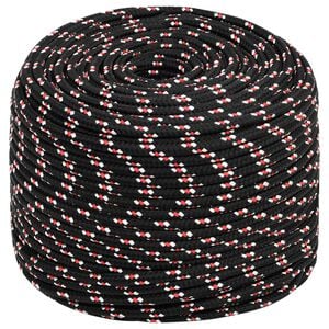 vidaXL Corde utilitaire polyvalente 10 mm 500 m Noir et Rouge PP