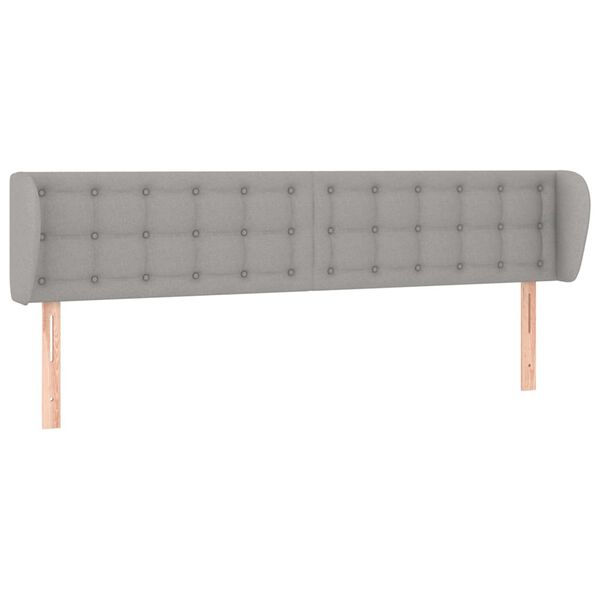 vidaXL T&ecirc;te de lit avec oreilles Gris clair 183x23x78/88 cm Tissu