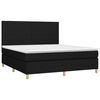 vidaXL Sommier &agrave; lattes de lit et matelas et LED Noir 160x200 cm Tissu