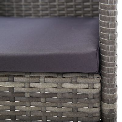 vidaXL Ensemble à manger de jardin 3pcs gris/noir résine tressée/acier