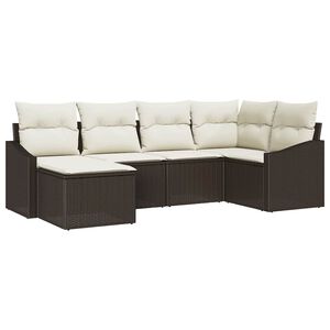 vidaXL Ensemble de salle &agrave; manger pour jardin 6 pcs Marron et Cr&egrave;me