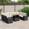 vidaXL Salon de jardin 10 pcs avec coussins noir r&eacute;sine tress&eacute;e