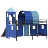 vidaXL Lit mezzanine pour enfants Noir et Bleu 90 x 200 cm M&eacute;tал
