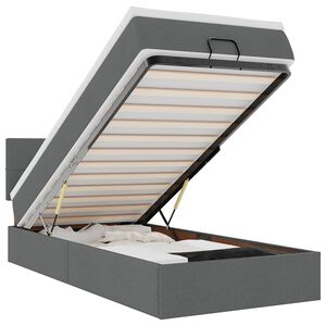 vidaXL Lit ottoman avec matelas gris fonc&eacute; 90x200 cm tissu