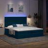vidaXL Cadre de lit ottoman avec matelas bleu fonc&eacute; 200x200 cm velours