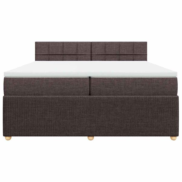 vidaXL Sommier &agrave; lattes de lit avec matelas Marron fonc&eacute; 200x200 cm