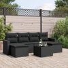 vidaXL Salon de jardin 7 pcs avec coussins noir r&eacute;sine tress&eacute;e