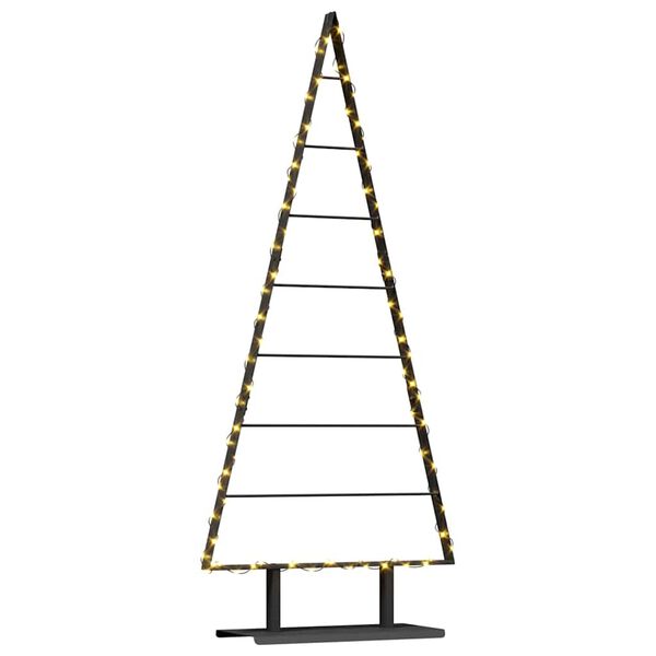 vidaXL Arbre de No&euml;l en m&eacute;tal avec support Noir 150 cm Acier