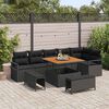 vidaXL Ensemble de canap&eacute; de jardin avec coussin 9 pcs Noir Poly rotin