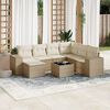 vidaXL Salon de jardin avec coussins 8 pcs beige r&eacute;sine tress&eacute;e