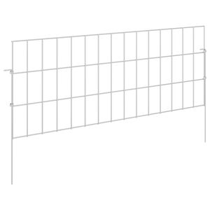 vidaXL Cl&ocirc;ture de jardin avec piquets 12 pcs 75 x 30 cm Mesh Argent&eacute;