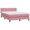 vidaXL Sommier &agrave; lattes de lit avec matelas rose 140x210 cm velours