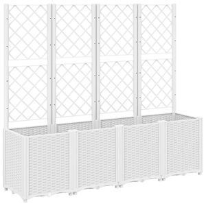 vidaXL Jardini&egrave;re avec treillis blanc 160x40x140 cm PP