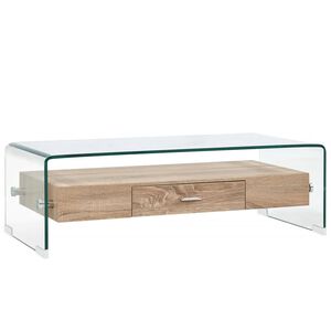 vidaXL Table basse Clair 98x45x31 cm Verre tremp&eacute;