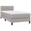 vidaXL Sommier &agrave; lattes de lit et matelas Gris clair 90x190 cm Tissu