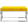 vidaXL Banc Jaune moutarde Velours et acier inoxydable