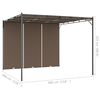 vidaXL Belv&eacute;d&egrave;re de jardin avec rideau lat&eacute;ral 3x3x2,25 m Taupe
