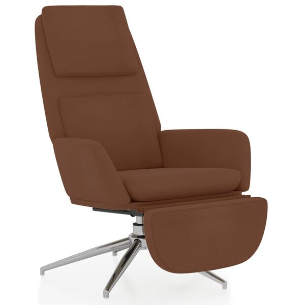 vidaXL Chaise de relaxation avec repose-pied Marron Tissu microfibre