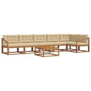 vidaXL Ensemble de canap&eacute;s d'ext&eacute;rieur 7 pcs Naturel et Beige