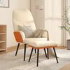 vidaXL Chaise de relaxation avec tabouret Cr&egrave;me Tissu