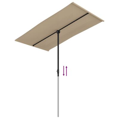 vidaXL Parasol de jardin avec mât en aluminium 180x110 cm taupe