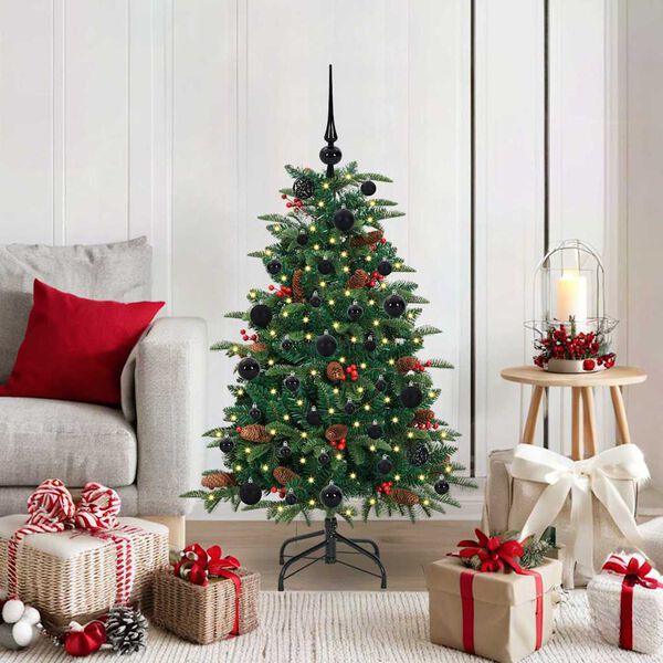 vidaXL Sapin de No&euml;l artificiel Vert 120 cm PVC, m&eacute;tal et plastique