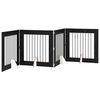 vidaXL Porte de chien pliable avec supports 4 pc Ch&ecirc;ne noir 321 cm