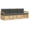 vidaXL Ensemble de canap&eacute;s d'ext&eacute;rieur 3 pc Blanc et anthracite