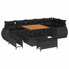 vidaXL Ensemble de canap&eacute; de jardin 9 pc Noir polyrotin