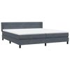 vidaXL Sommier &agrave; lattes de lit et matelas gris fonc&eacute; 180x210cm velours