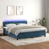 vidaXL Sommier &agrave; lattes de lit avec matelas LED Bleu fonc&eacute; 180x200 cm