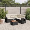 vidaXL Salon de jardin 6 pcs avec coussins noir r&eacute;sine tress&eacute;e