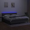 vidaXL Sommier &agrave; lattes de lit matelas LED Gris fonc&eacute; 160x200 cm Tissu