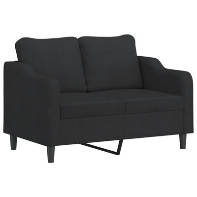 vidaXL Ensemble de canapés 2 pcs avec coussins noir tissu